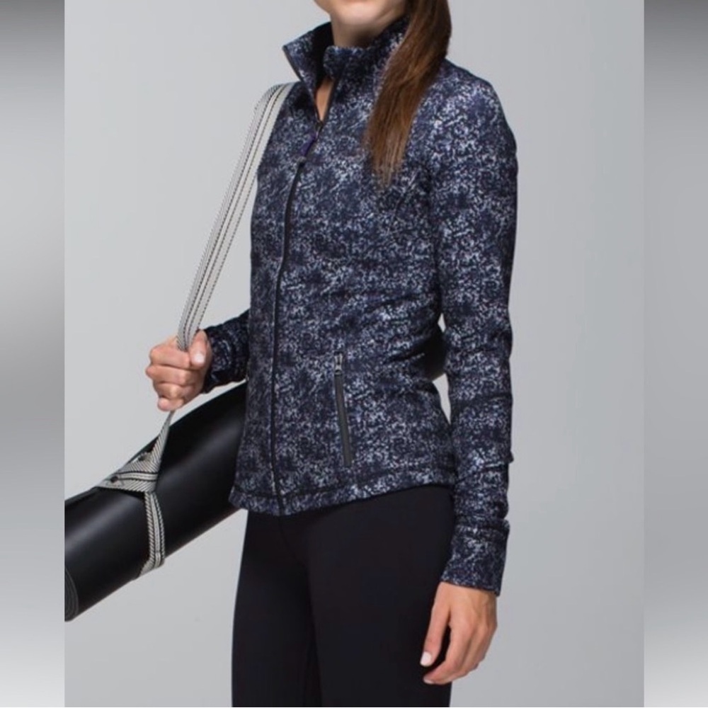 Lululemon Forme Jacket Full Zip Collared Rocky Road Sand Dune Toothpaste Print 2